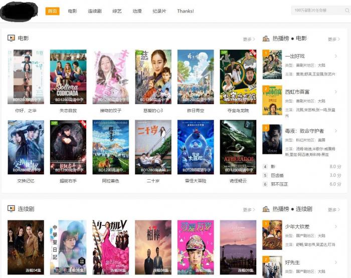 分享个苹果cmsv10自适应清新白橙模板源码-书宇源码网