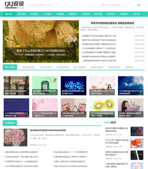 全新QQ空间日志说说类网站源码（带手机版数据同步）-书宇源码网
