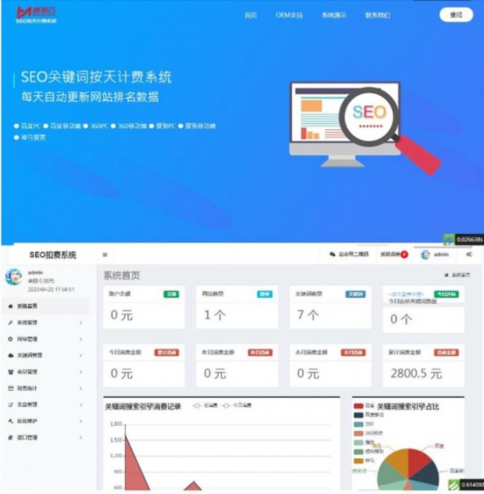 最新按天扣费的SEO系统网站源码 免费分享 附图文安装教程-书宇源码网
