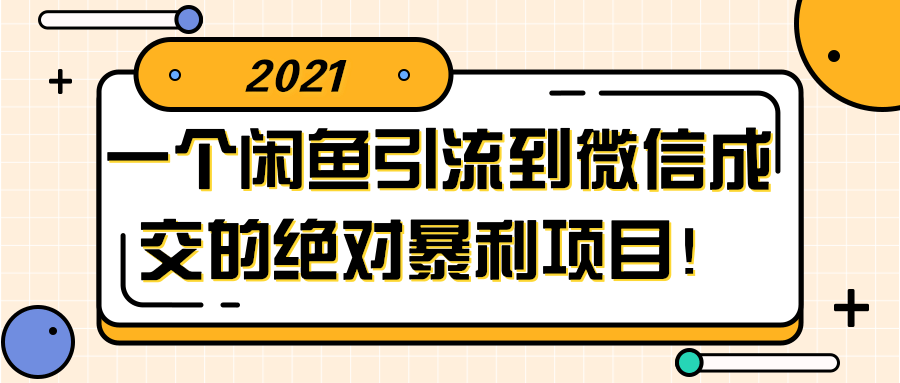 闲鱼引流到微信成交的绝对暴利项目！【视频教程】-书宇源码网
