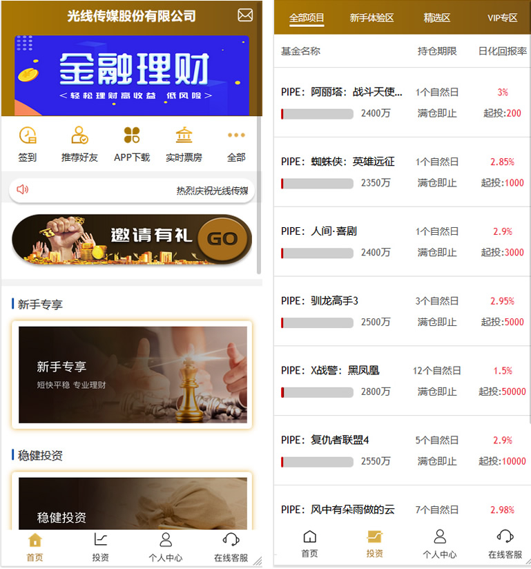 影视投资理财源码 电影项目众筹票房分红源码+对接免签支付修复短信+视频教程-书宇源码网