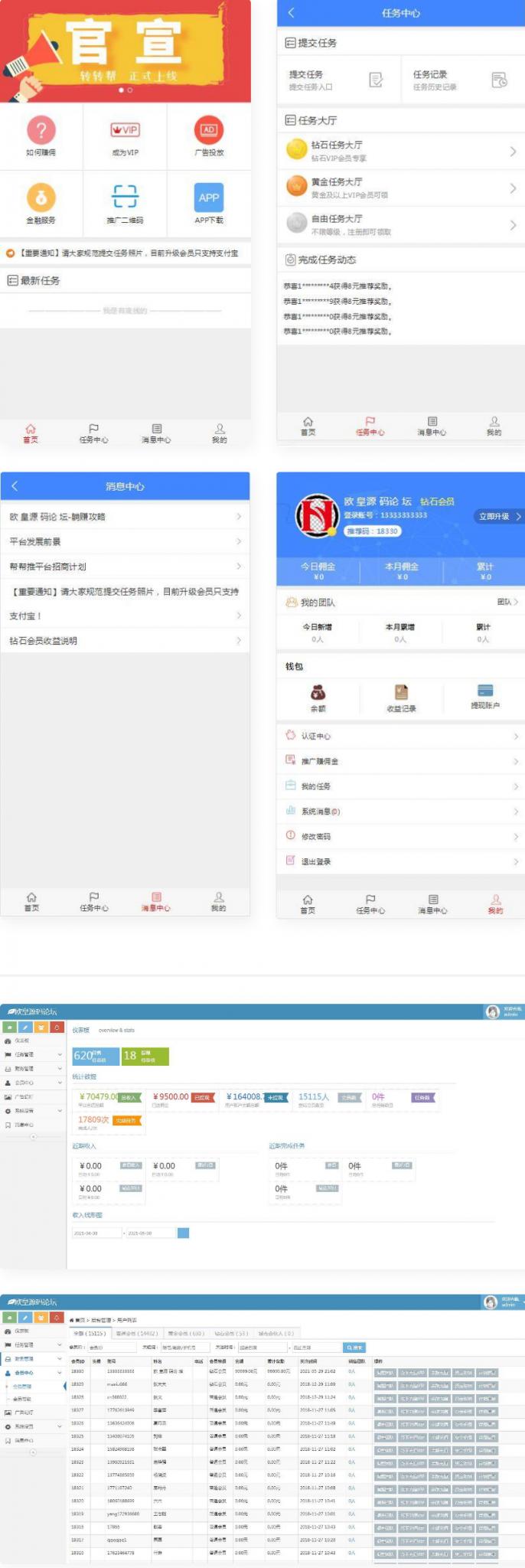 微信广告任务平台源码运营版|带教程|对接第三方个人免签-书宇源码网