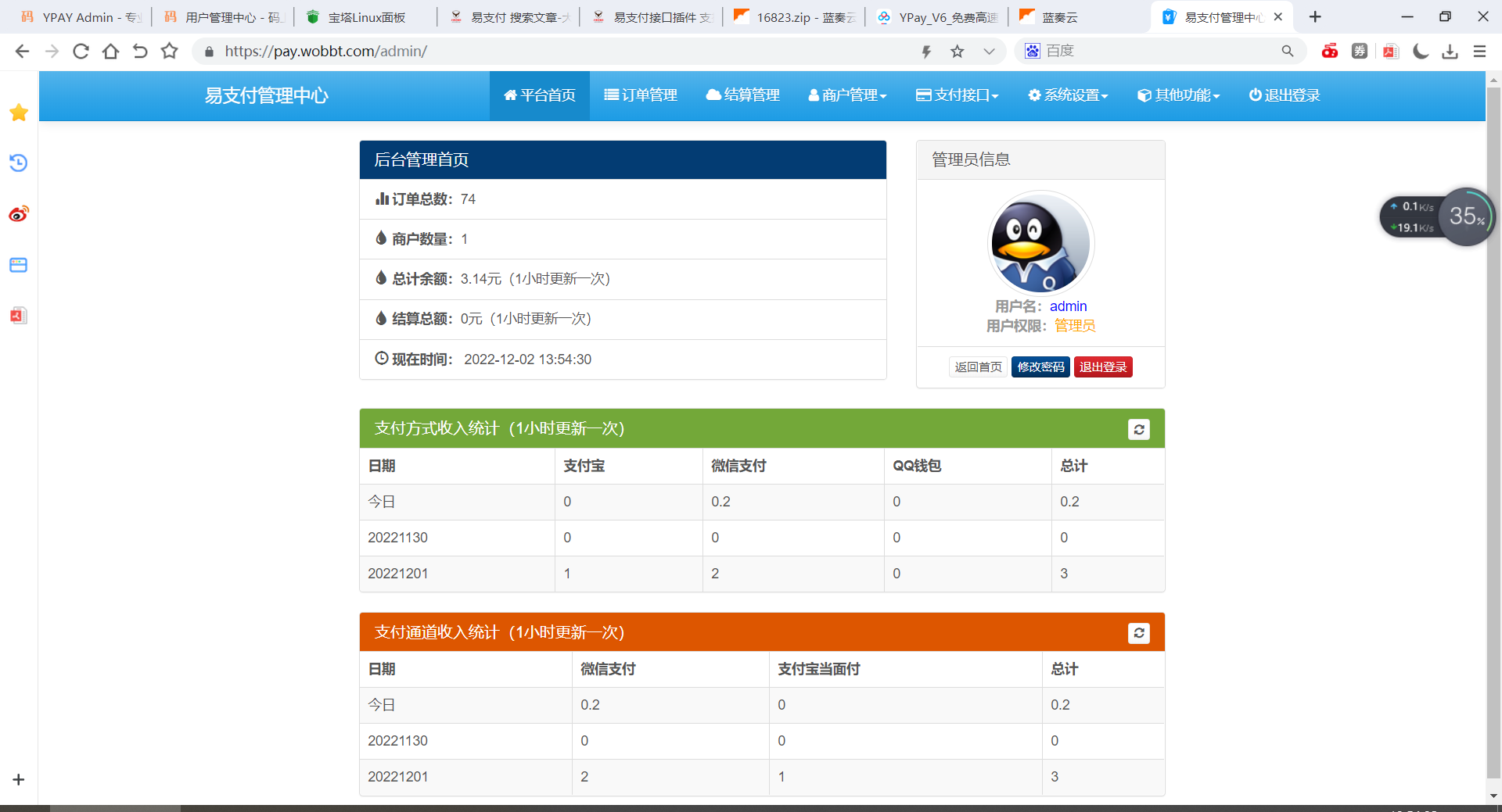 【书宇亲测】新版彩虹易支付源码多通道轮询一键对接、第三方支付、京东支付、免签约支付、聚合支付插图1