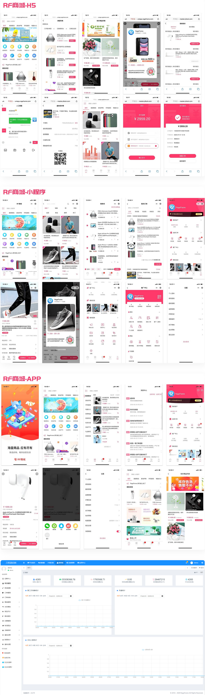 D1012【多端商城源码】全开源的基础商城销售功能的开源微商城-书宇源码网
